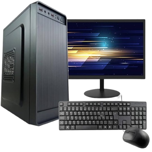 Computador completo com monitor, teclado e mouse